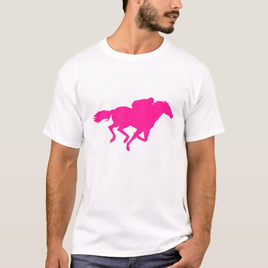 Warme roze paardenraces; racepaarden t-shirt (Voorkant)