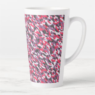Warme roze, paarse en zwarte camouflage abstract latte mok