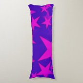 Warme roze sterren + Blauwe Lichaamslang Lichaamskussen (Voorkant Verticaal)