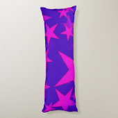 Warme roze sterren + Blauwe Lichaamslang Lichaamskussen (Achterkant (Verticaal))