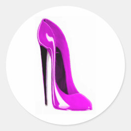 warme roze stiletto schoen ronde sticker