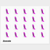 warme roze stiletto schoen ronde sticker (Vel)