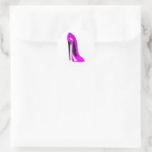 warme roze stiletto schoen ronde sticker (Tas)
