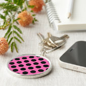 Warme Roze Stippen Sleutelhanger (Zijkant)