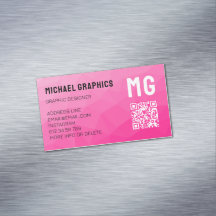 Warme roze verloop geometrisch mesh patroon QR cod