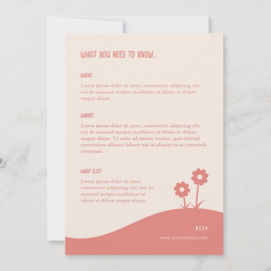 Warme Roze Vogel Song Uitnodiging (Achterkant)