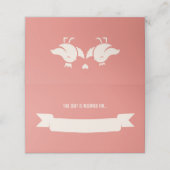 Warme Roze Vogel Song Wedding Plaatskaartje (Buitenkant ongevouwen)