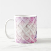 Warme roze witte Paarse letter A Koffiemok (Links)