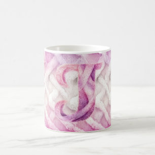 Warme roze witte Paarse letter J Koffiemok