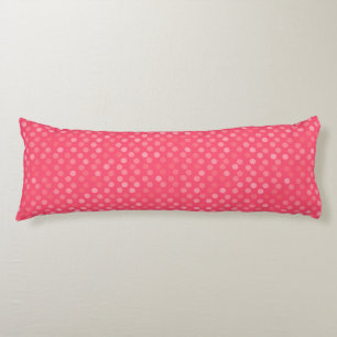 warme roze, zalmroze en roze polka stippen lichaamskussen