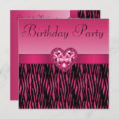 Warme roze Zebrastripes en ringhartslag Kaart (Voorkant / Achterkant)