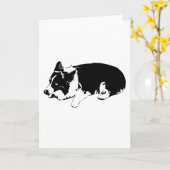 warme rust wens, corgi kaart (Gele Bloem)