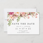 Warme rustieke bloemenbruiloft Save the Date Kaart (Voorkant)