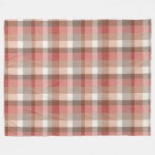 Warme rustieke geruite stoftextuur in koraal fleece deken (Voorkant (Horizontaal))