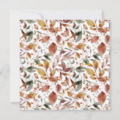 Warme rustieke herfstbladeren & vogel notitiekaartje (Achterkant)