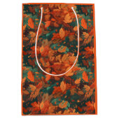 Warme rustieke Waterverf bladeren - Boho esthetisc Medium Cadeauzakje (Voorkant)