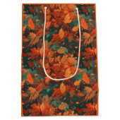 Warme rustieke Waterverf bladeren - Boho esthetisc Medium Cadeauzakje (Achterkant)