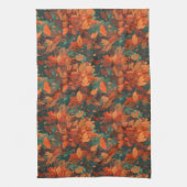 Warme rustieke Waterverf bladeren - Boho esthetisc Theedoek (Verticaal)