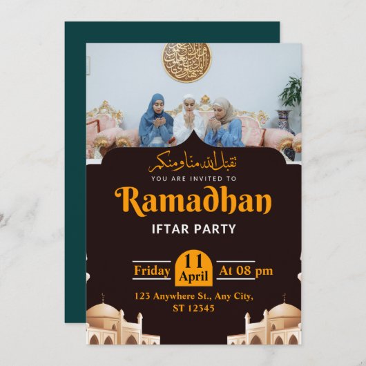 Warme Samenkomst: Een Ramadan Iftar Feest Kaart (Voorkant / Achterkant)