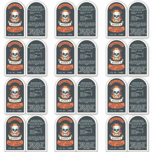 Warme saus labels (Voorkant)