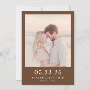 Warme Sepia Minimalistische Foto Save The Date