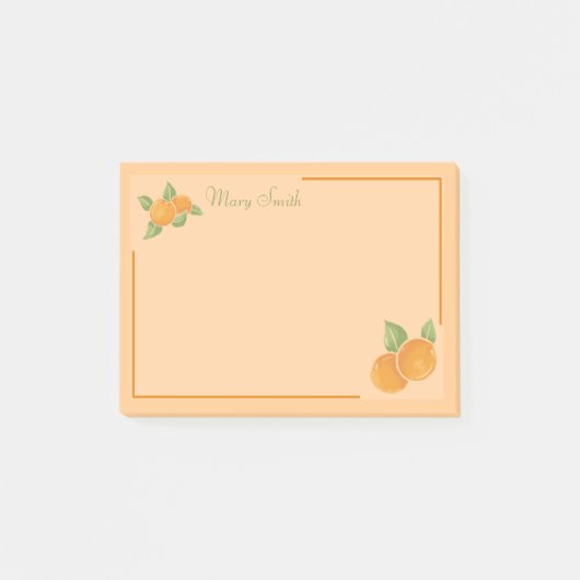 Warme Sinaasappelborders Ontwerp Post-it® Notes (Voorkant)