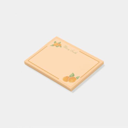 Warme Sinaasappelborders Ontwerp Post-it® Notes (Schuin)