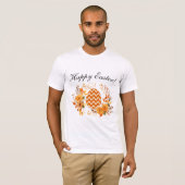 Warme Sinaasappels ei & bloemenkrans Happy Easter T-shirt (Voorkant volledig)