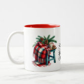 Warme Sokken en Hot Cocoa Blanket Pine Branches Tweekleurige Koffiemok (Links)