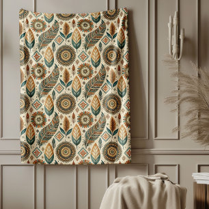 Warme Southwestern Tribal Blanket Earth Tone Kleur Fleece Deken
