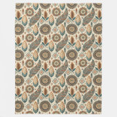 Warme Southwestern Tribal Blanket Earth Tone Kleur Fleece Deken (Voorkant)