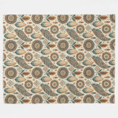 Warme Southwestern Tribal Blanket Earth Tone Kleur Fleece Deken (Voorkant (Horizontaal))
