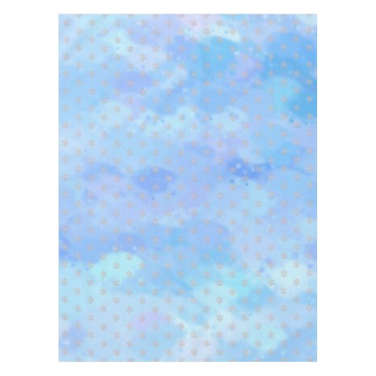 Warme, subtiele Joodse feeststerren op Wispy Blues Tafelkleed (Voorkant)