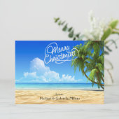 Warme Sunny Beach Christmas Kaart (Staand voorkant)