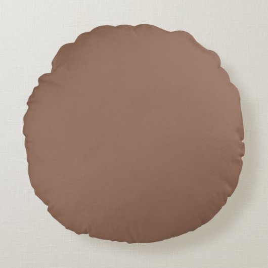 Warme Taupe Effen Worpkussen - Rond Kussen (Voorkant)