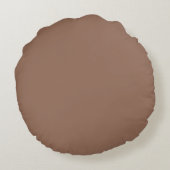 Warme Taupe Effen Worpkussen - Rond Kussen (Achterkant)