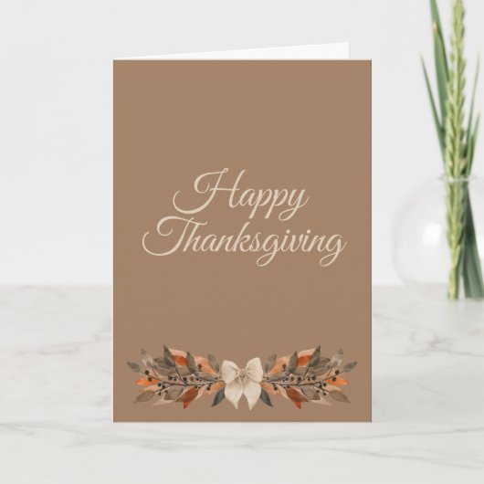 Warme Taupe “Prettig Thanksgiving”  Kaart (Voorkant)