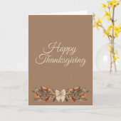 Warme Taupe “Prettig Thanksgiving”  Kaart (Gele Bloem)