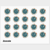 Warme Teal Bloemige Dankbaarheid Ronde Sticker (Vel)