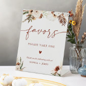 Warme Terracotta Aardse Boho Bloemen Favorieten Tr Reclamebord Met Voetstuk