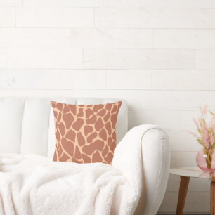 Warme Terracotta Abrikoos Giraffe Vlek Dierenprint Kussen