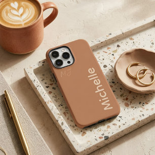 Warme Terracotta & Beige Esthetiek Aangepaste Naam iPhone 16 Pro Max Hoesje