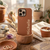 Warme Terracotta & Beige Esthetiek Aangepaste Naam Case-Mate iPhone Case