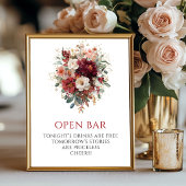 Warme Terracotta Boho Burgundy Open Bar Tafelblad Poster