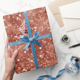 Warme Terracotta Gloed Beige Glitter Patroon Cadeaupapier