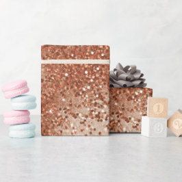 Warme Terracotta Gloed Beige Glitter Patroon Cadeaupapier