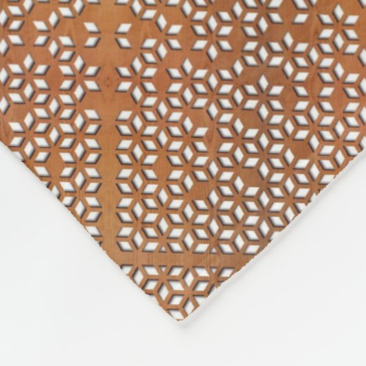 Warme Terracotta Houtstructuur Abstract Patroon Fl Fleece Deken (Hoek)