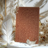 Warme terracotta kant bruiloft traditionele islami kaart