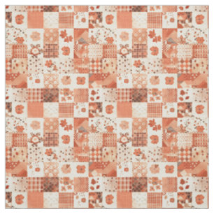 Warme Terracotta Patchwork Herfst Quilt Stof