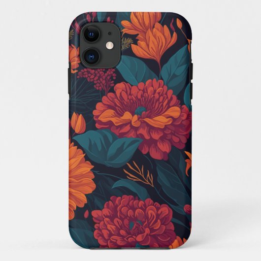 Warme tinten bloemenontwerp Case-Mate iPhone case (Achterkant)